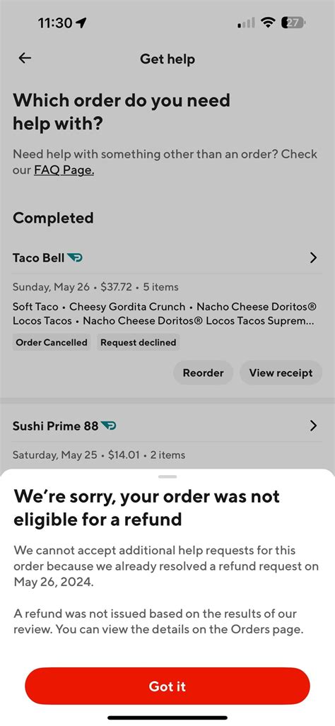 doordash cancelled my order.